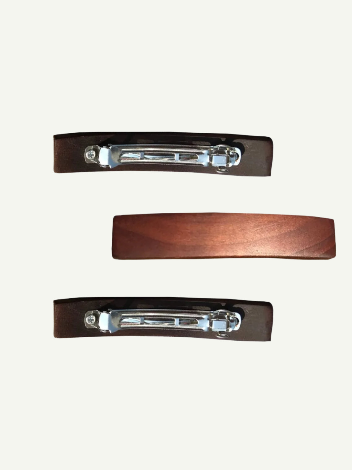 Thermo wood hair barrette