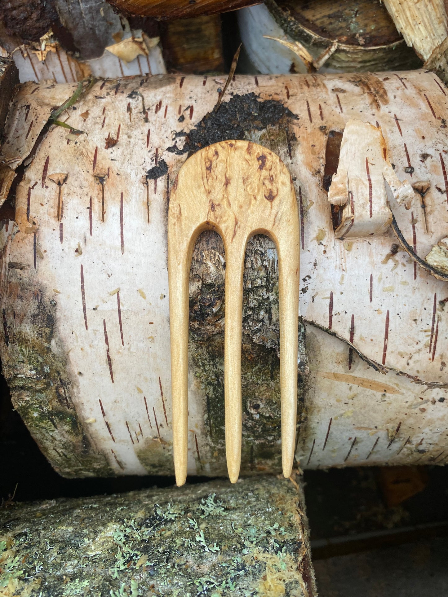 Luxorious hairfork set CURLY BIRCH