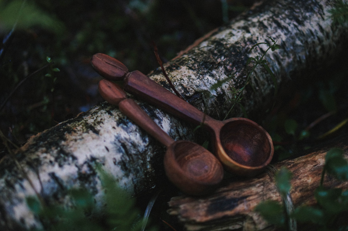 Coffee spoon with a coffee bean carving