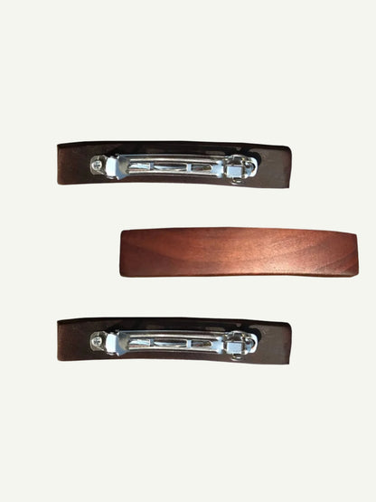 Thermo wood hair barrette