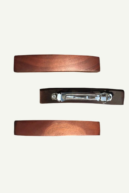 Thermo wood hair barrette