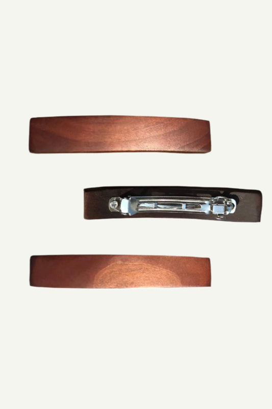Thermo wood hair barrette