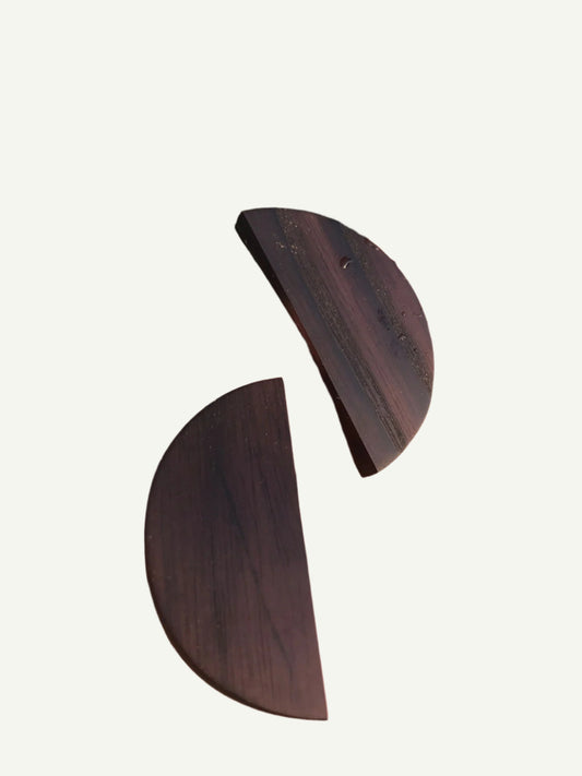Wooden earrings POOLKUU