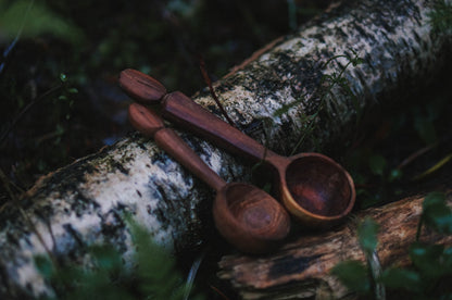 Coffee spoon with a coffee bean carving